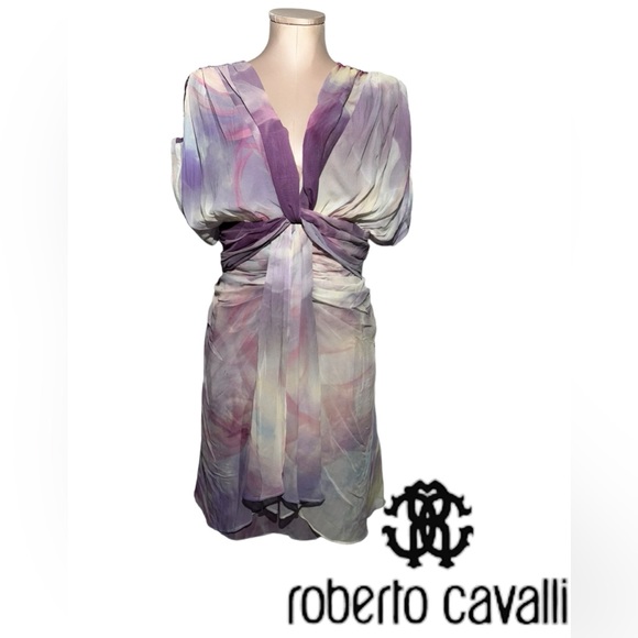 Roberto Cavalli NWT “Abito” silk dress in size 46 (US size 10). Gorgeous - Picture 1 of 16